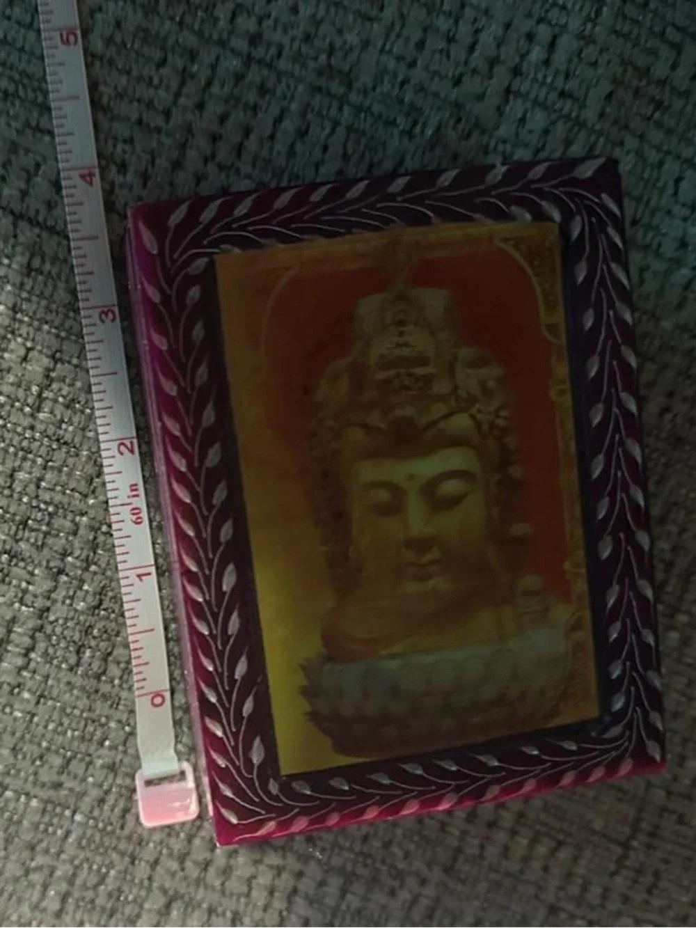 Handcrafted Purple and Gold Buddha Decorative Jewelry Box